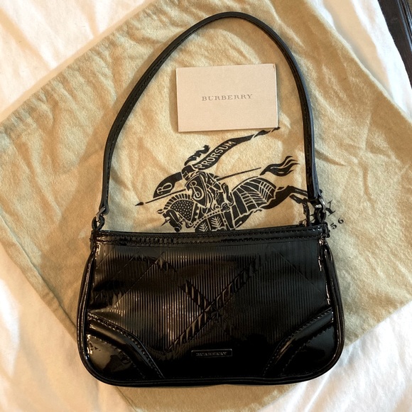Burberry Handbags - Burberry Aston Embossed Check Patent Sling